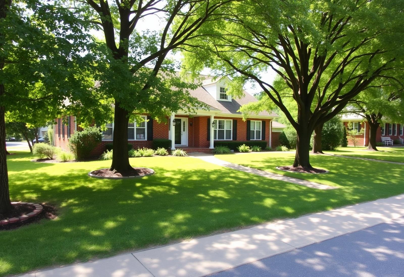Established brick home with mature shade trees in a Columbia, Tennessee neighborhood