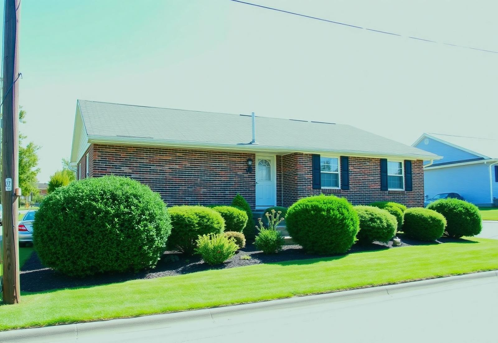 Single-story brick ranch home on a quiet residential street in Lewisburg, Tennessee